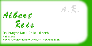 albert reis business card